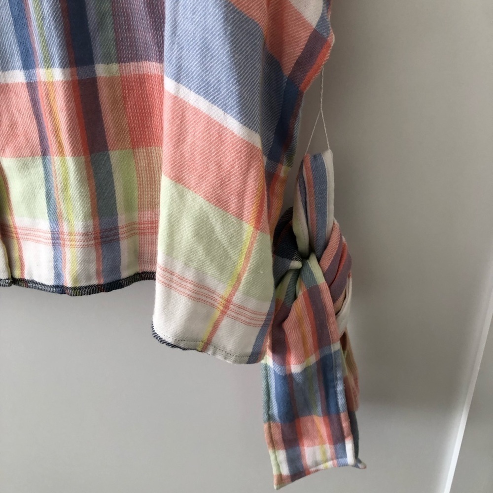 Caslon Pink Plaid Button Down Blouse Plus 1X - Picture 4 of 8
